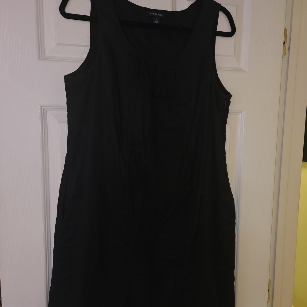 Lands' End Black Sleeveless Dress